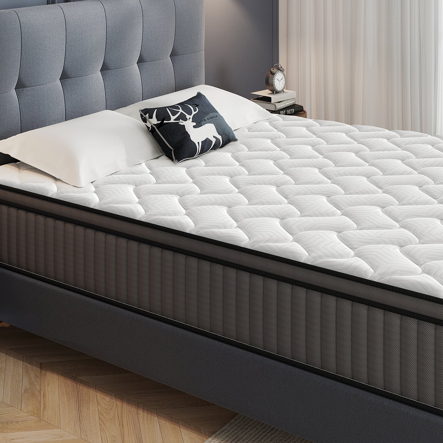 Queen Mattress 12 Inch - Firm Queen Mattress in a Box - Memory Foam Relieves Pressure - Individual Pocket Springs Provide Precise Support - Queen Bed Mattress for Couples