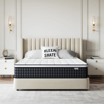 10 Inch Hybrid Mattress Queen - Medium Firm Queen Mattress in a Box - Memory Foam Relieves Pressure - Individual Pocket Springs Provide Precise Support - Queen Bed Mattress for Couples