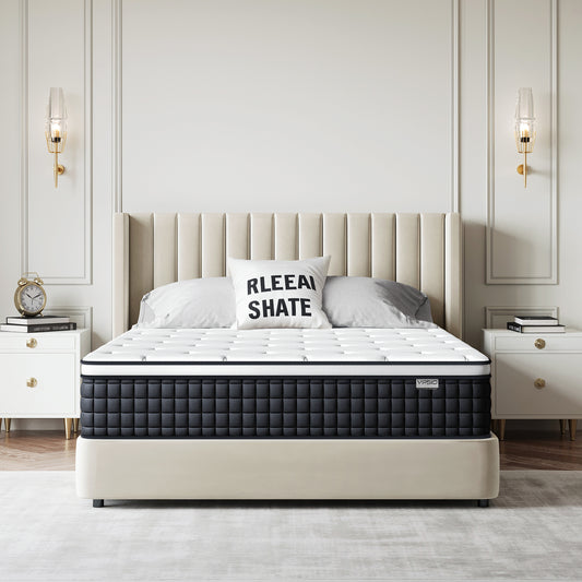 10 Inch Hybrid Mattress Queen - Medium Firm Queen Mattress in a Box - Memory Foam Relieves Pressure - Individual Pocket Springs Provide Precise Support - Queen Bed Mattress for Couples