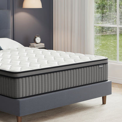 Queen Mattress 12 Inch - Firm Queen Mattress in a Box - Memory Foam Relieves Pressure - Individual Pocket Springs Provide Precise Support - Queen Bed Mattress for Couples